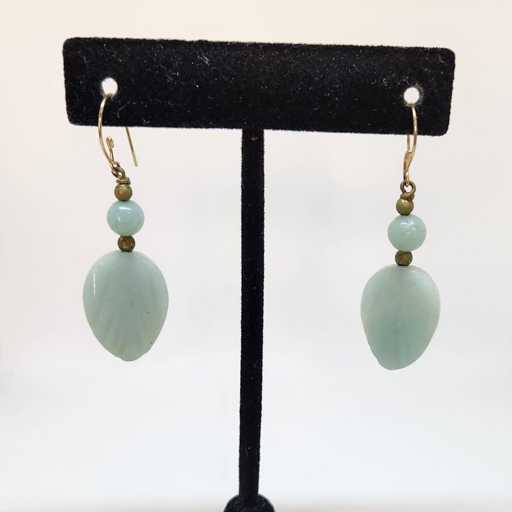 Vintage Amazonite Pierced Earrings